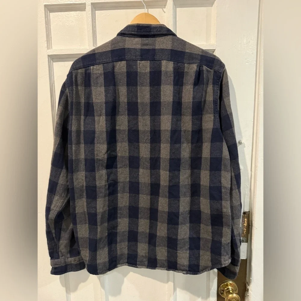 J. Crew Navy and Charcoal Plaid Shirt
